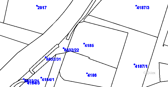 Parcela st. 4185 v KÚ Rychvald, Katastrální mapa
