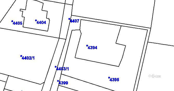 Parcela st. 4394 v KÚ Rychvald, Katastrální mapa