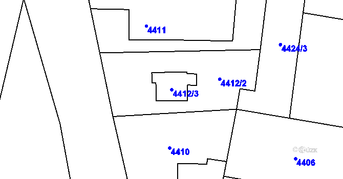 Parcela st. 4412/3 v KÚ Rychvald, Katastrální mapa