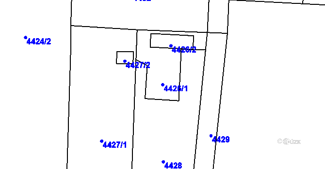 Parcela st. 4426/1 v KÚ Rychvald, Katastrální mapa