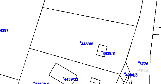 Parcela st. 4439/5 v KÚ Rychvald, Katastrální mapa