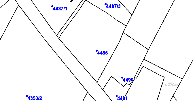 Parcela st. 4486 v KÚ Rychvald, Katastrální mapa