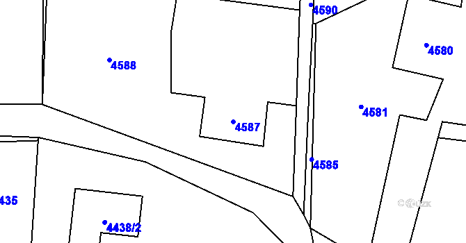 Parcela st. 4587 v KÚ Rychvald, Katastrální mapa