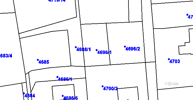 Parcela st. 4696/1 v KÚ Rychvald, Katastrální mapa