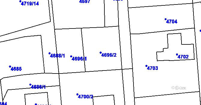 Parcela st. 4696/2 v KÚ Rychvald, Katastrální mapa
