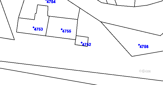 Parcela st. 4752 v KÚ Rychvald, Katastrální mapa