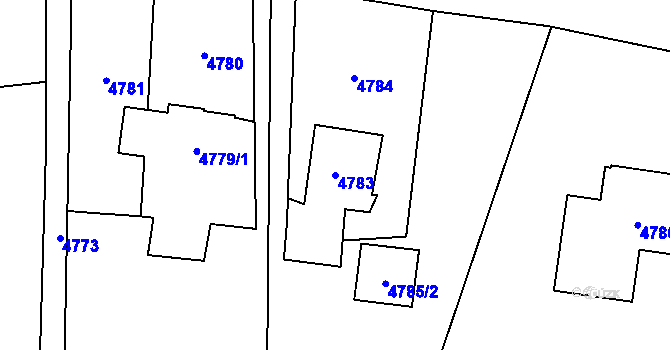 Parcela st. 4783 v KÚ Rychvald, Katastrální mapa