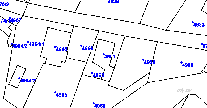Parcela st. 4961 v KÚ Rychvald, Katastrální mapa