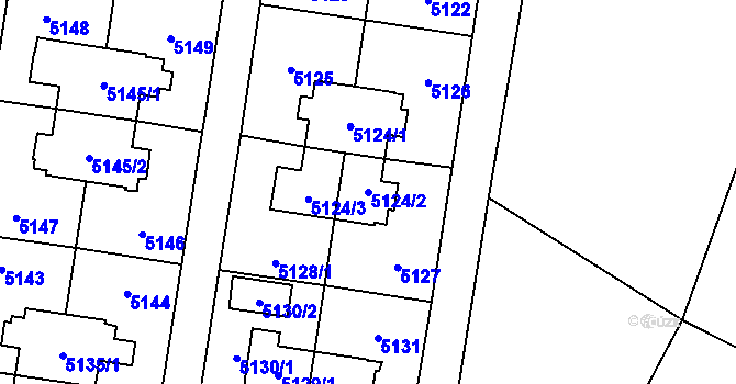 Parcela st. 5124/2 v KÚ Rychvald, Katastrální mapa