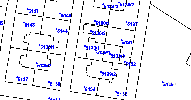 Parcela st. 5129/1 v KÚ Rychvald, Katastrální mapa