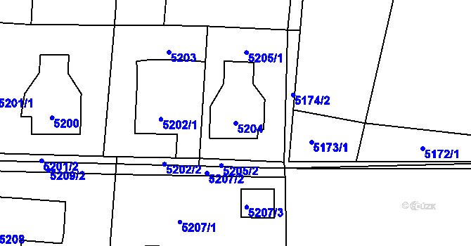 Parcela st. 5204 v KÚ Rychvald, Katastrální mapa