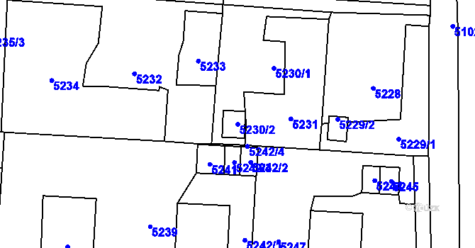 Parcela st. 5230/2 v KÚ Rychvald, Katastrální mapa