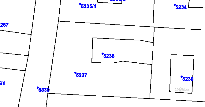 Parcela st. 5236 v KÚ Rychvald, Katastrální mapa