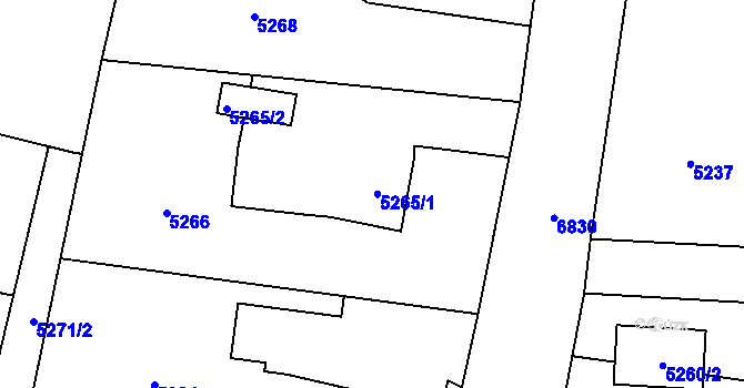 Parcela st. 5265 v KÚ Rychvald, Katastrální mapa