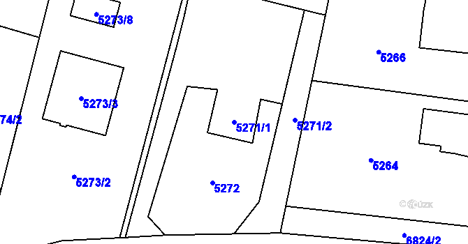 Parcela st. 5271/1 v KÚ Rychvald, Katastrální mapa