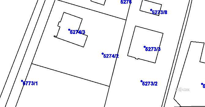 Parcela st. 5274/2 v KÚ Rychvald, Katastrální mapa