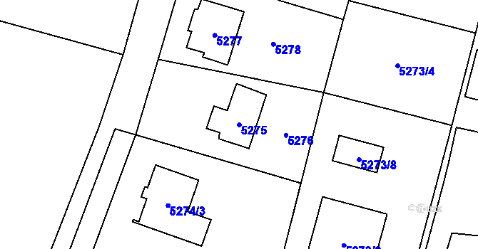 Parcela st. 5275 v KÚ Rychvald, Katastrální mapa