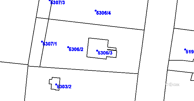Parcela st. 5306/3 v KÚ Rychvald, Katastrální mapa