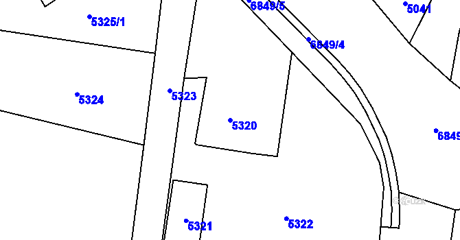Parcela st. 5320 v KÚ Rychvald, Katastrální mapa