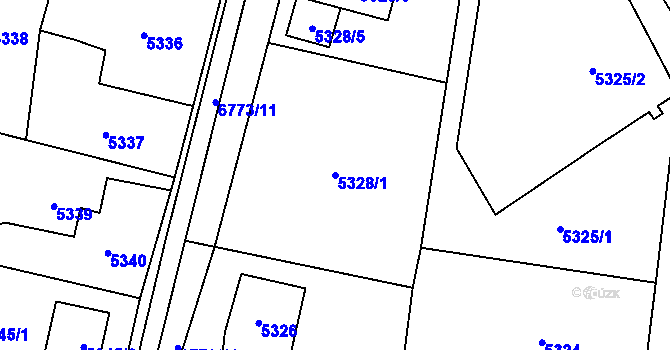 Parcela st. 5328/1 v KÚ Rychvald, Katastrální mapa