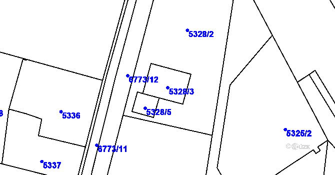 Parcela st. 5328/3 v KÚ Rychvald, Katastrální mapa