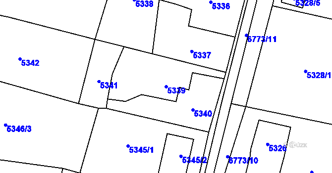 Parcela st. 5339 v KÚ Rychvald, Katastrální mapa