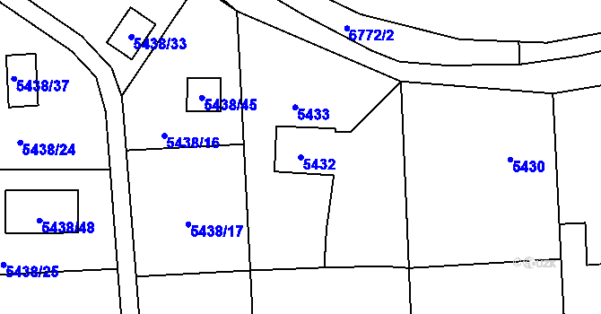 Parcela st. 5432 v KÚ Rychvald, Katastrální mapa