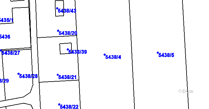 Parcela st. 5438/4 v KÚ Rychvald, Katastrální mapa