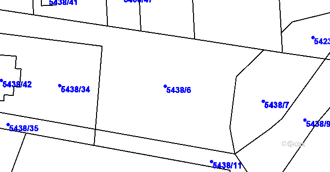 Parcela st. 5438/6 v KÚ Rychvald, Katastrální mapa