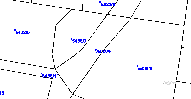 Parcela st. 5438/9 v KÚ Rychvald, Katastrální mapa