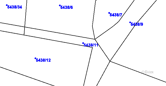 Parcela st. 5438/11 v KÚ Rychvald, Katastrální mapa