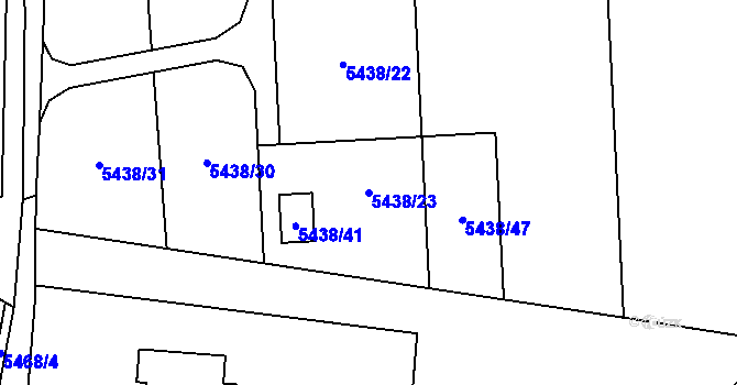 Parcela st. 5438/23 v KÚ Rychvald, Katastrální mapa