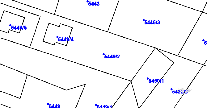 Parcela st. 5449/2 v KÚ Rychvald, Katastrální mapa