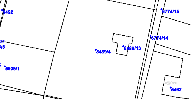Parcela st. 5489/4 v KÚ Rychvald, Katastrální mapa