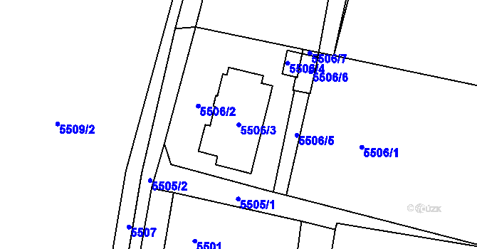 Parcela st. 5506/3 v KÚ Rychvald, Katastrální mapa