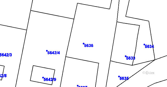 Parcela st. 5636 v KÚ Rychvald, Katastrální mapa