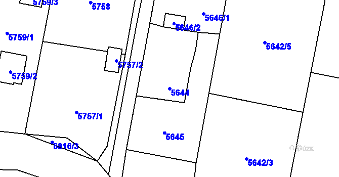 Parcela st. 5644 v KÚ Rychvald, Katastrální mapa