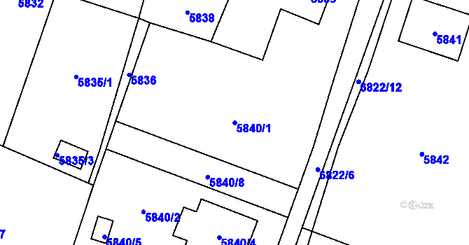 Parcela st. 5840/1 v KÚ Rychvald, Katastrální mapa