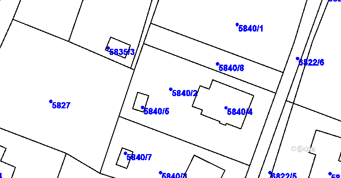 Parcela st. 5840/2 v KÚ Rychvald, Katastrální mapa