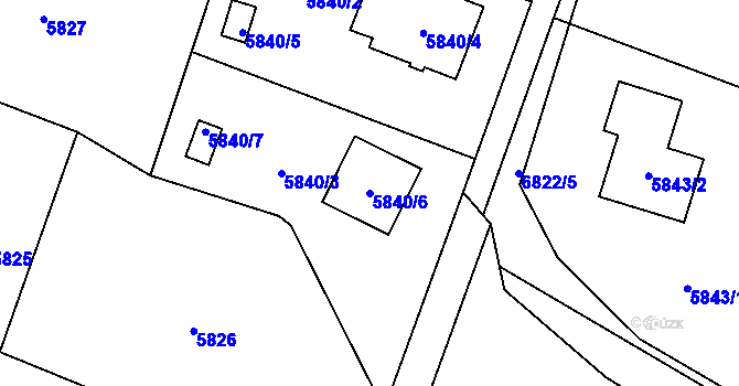 Parcela st. 5840/6 v KÚ Rychvald, Katastrální mapa