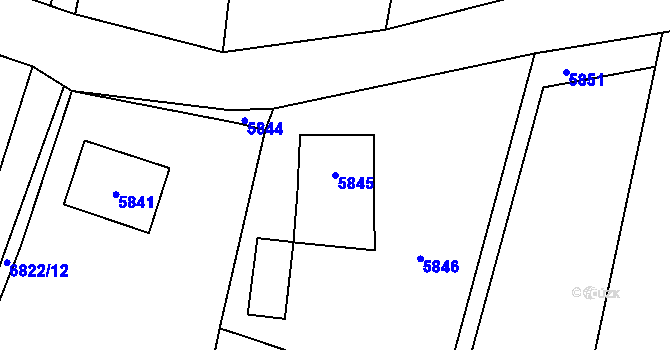 Parcela st. 5845 v KÚ Rychvald, Katastrální mapa