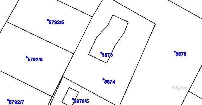 Parcela st. 5873 v KÚ Rychvald, Katastrální mapa