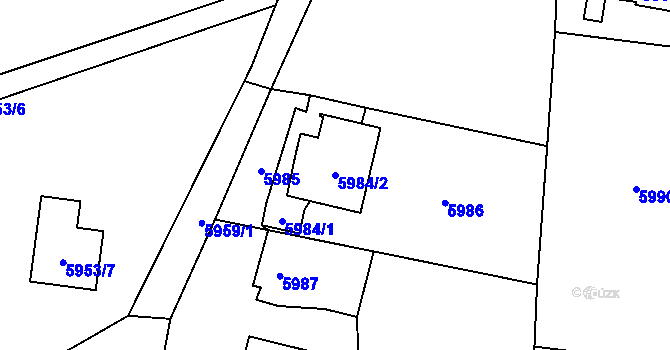 Parcela st. 5984/2 v KÚ Rychvald, Katastrální mapa