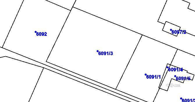 Parcela st. 6091/3 v KÚ Rychvald, Katastrální mapa