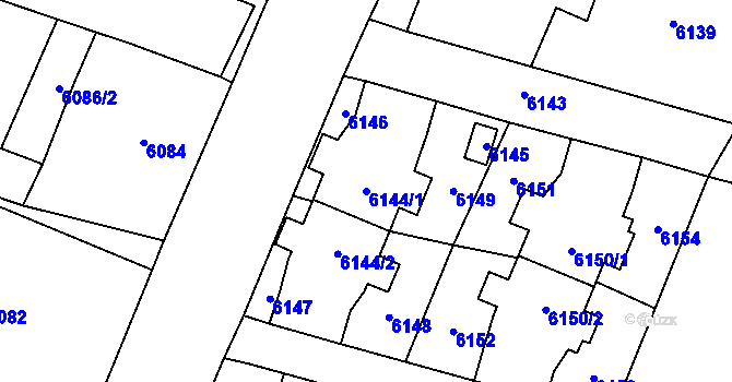 Parcela st. 6144/1 v KÚ Rychvald, Katastrální mapa