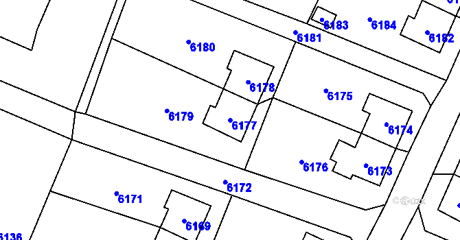 Parcela st. 6177 v KÚ Rychvald, Katastrální mapa