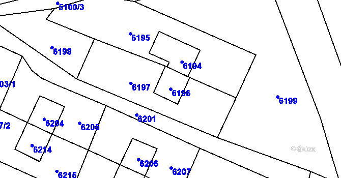 Parcela st. 6196 v KÚ Rychvald, Katastrální mapa