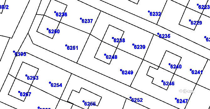 Parcela st. 6248 v KÚ Rychvald, Katastrální mapa