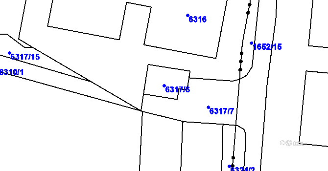 Parcela st. 6317/6 v KÚ Rychvald, Katastrální mapa