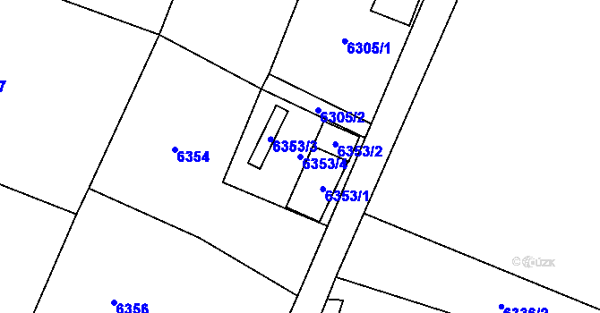 Parcela st. 6353/4 v KÚ Rychvald, Katastrální mapa